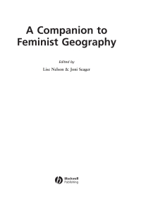 Cover image: A Companion to Feminist Geography 1st edition 9781405101868