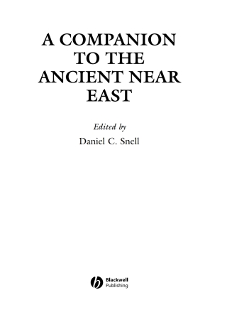 Cover image: A Companion to the Ancient Near East 1st edition 9780631232933