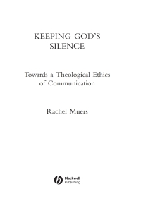 Cover image: Keeping God's Silence 1st edition 9781405119009
