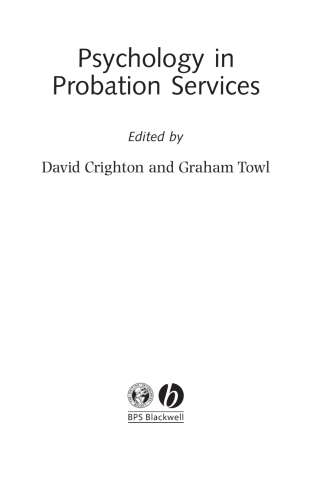 Cover image: Psychology in Probation Services 1st edition 9781405124690