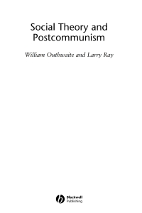 Cover image: Social Theory and Postcommunism 1st edition 9780631211112