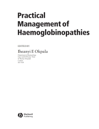 صورة الغلاف: Practical Management of Haemoglobinopathies 1st edition 9781405107808