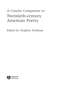 Cover image: A Concise Companion to Twentieth-Century American Poetry 1st edition 9781405120036