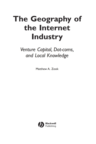 Omslagafbeelding: The Geography of the Internet Industry 1st edition 9780631233312