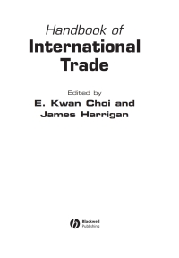 Imagen de portada: Handbook of International Trade 1st edition 9780631211617