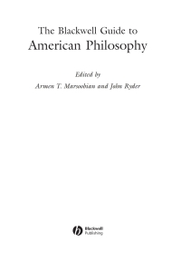 Cover image: The Blackwell Guide to American Philosophy 1st edition 9780631216223