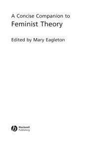 Cover image: A Concise Companion to Feminist Theory 1st edition 9780631224037
