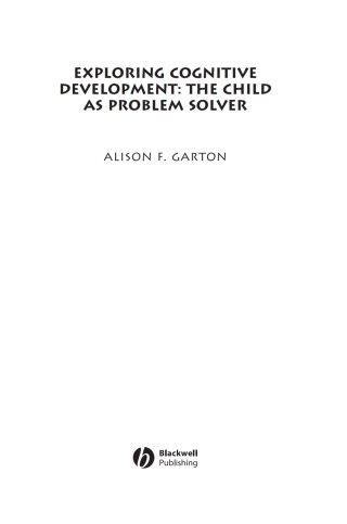 Imagen de portada: Exploring Cognitive Development 1st edition 9780470773574