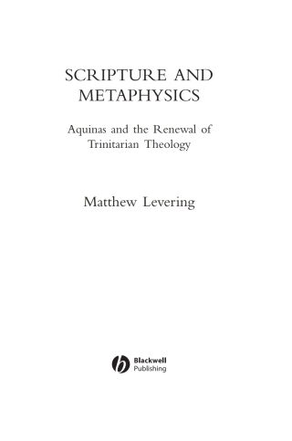 Cover image: Scripture and Metaphysics 1st edition 9781405117333