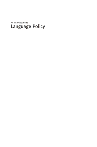 Imagen de portada: An Introduction to Language Policy 1st edition 9781405114974