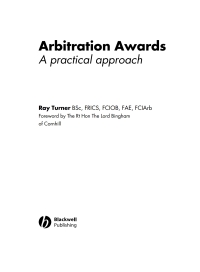 Cover image: Arbitration Awards: A Practical Approach 1st edition 9781405130639
