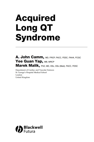 Cover image: Acquired Long QT Syndrome 1st edition 9781405118385