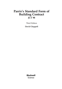 Imagen de portada: Parris's Standard Form of Building Contract 3rd edition 9780632021956