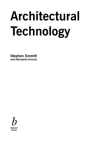 Cover image: Architectural Technology 1st edition 9780632064038