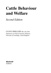 Imagen de portada: Cattle Behaviour and Welfare 2nd edition 9780632056453