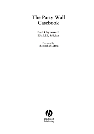 Cover image: The Party Wall Casebook 1st edition 9781405163248
