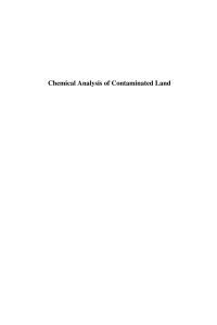 Cover image: Chemical Analysis of Contaminated Land 1st edition 9781841273341