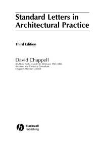 Cover image: Standard Letters in Architectural Practice 3rd edition 9781405115568
