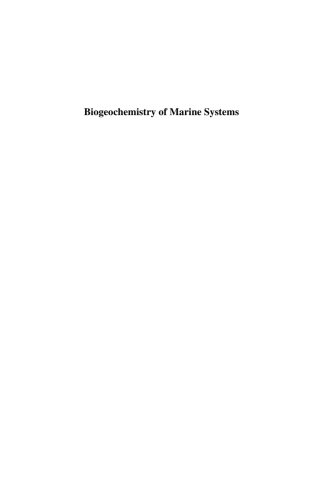 Cover image: Biogeochemistry of Marine Systems 1st edition 9781841273273