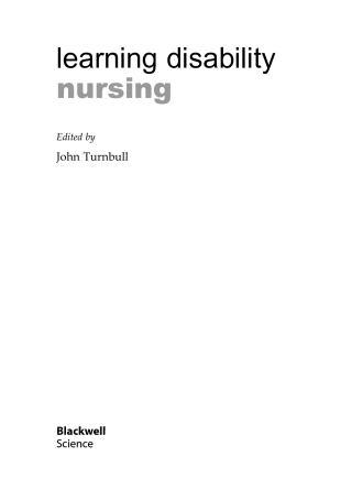 Cover image: Learning Disability Nursing 1st edition 9780632064632
