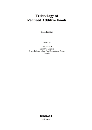 Imagen de portada: Technology of Reduced Additive Foods 2nd edition 9780632055326