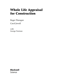 Cover image: Whole Life Appraisal for Construction 1st edition 9780632050468