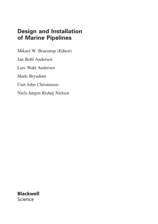 Cover image: Design and Installation of Marine Pipelines 1st edition 9780632059843