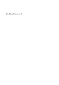 Cover image: Thinking Syntactically 1st edition 9781405118521