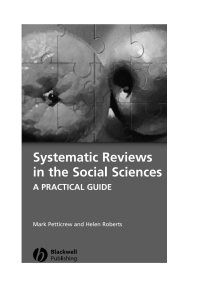 Imagen de portada: Systematic Reviews in the Social Sciences: A Practical Guide 1st edition 9781405121101