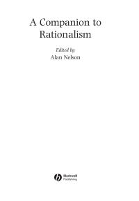 Cover image: A Companion to Rationalism 1st edition 9781118360620