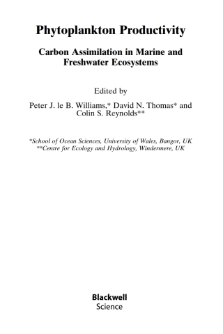 Cover image: Phytoplankton Productivity 1st edition 9780632057115