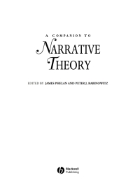 Cover image: A Companion to Narrative Theory 1st edition 9781405184380