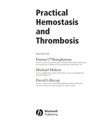 Cover image: Practical Hemostasis and Thrombosis 1st edition 9780470762264