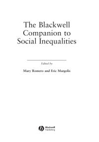 Cover image: The Blackwell Companion to Social Inequalities 1st edition 9780631231547