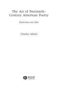 Cover image: The Art of Twentieth-Century American Poetry 1st edition 9781405121064