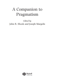 Cover image: A Companion to Pragmatism 1st edition 9781405116213
