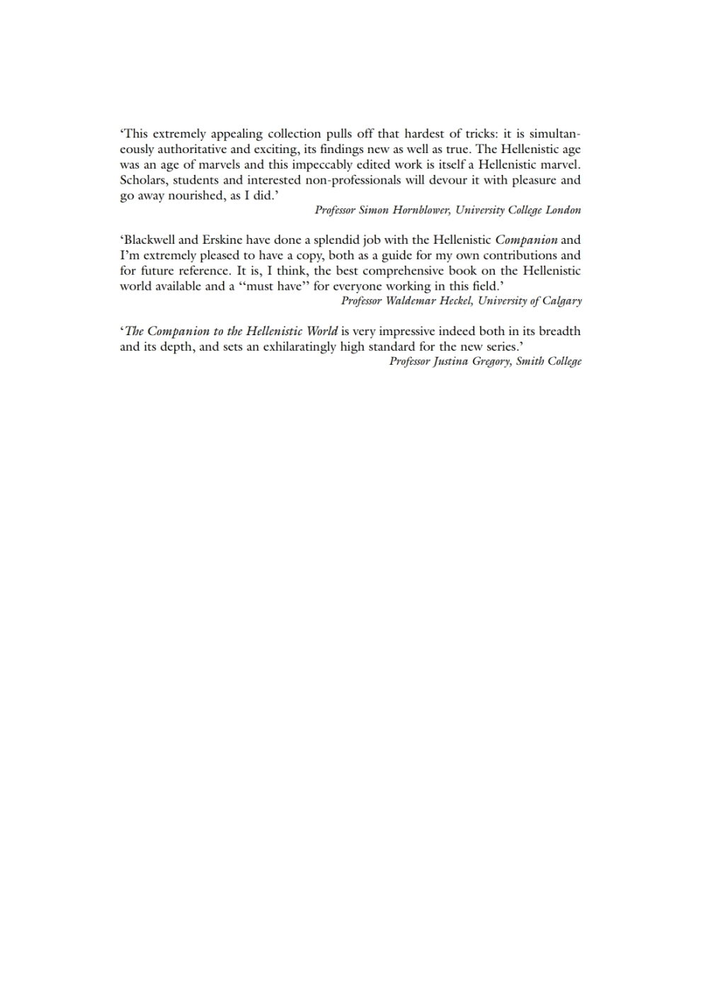 A Companion to the Hellenistic World 1st Edition