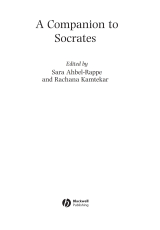 Cover image: A Companion to Socrates 1st edition 9781405192606