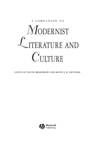 Cover image: A Companion to Modernist Literature and Culture 1st edition 9781405188227