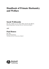 Cover image: Handbook of Primate Husbandry and Welfare 1st edition 9781405111584