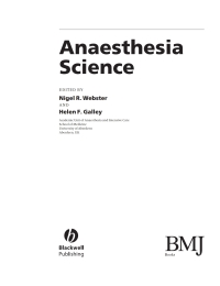 Cover image: Anaesthesia Science 1st edition 9780727917737