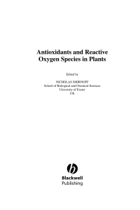 Cover image: Antioxidants and Reactive Oxygen Species in Plants 1st edition 9781405125291