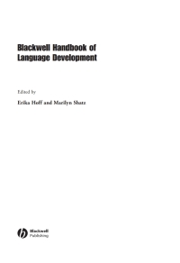 Imagen de portada: Blackwell Handbook of Language Development 1st edition 9781405132534