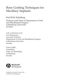 Cover image: Bone Grafting Techniques for Maxillary Implants 1st edition 9781405129947