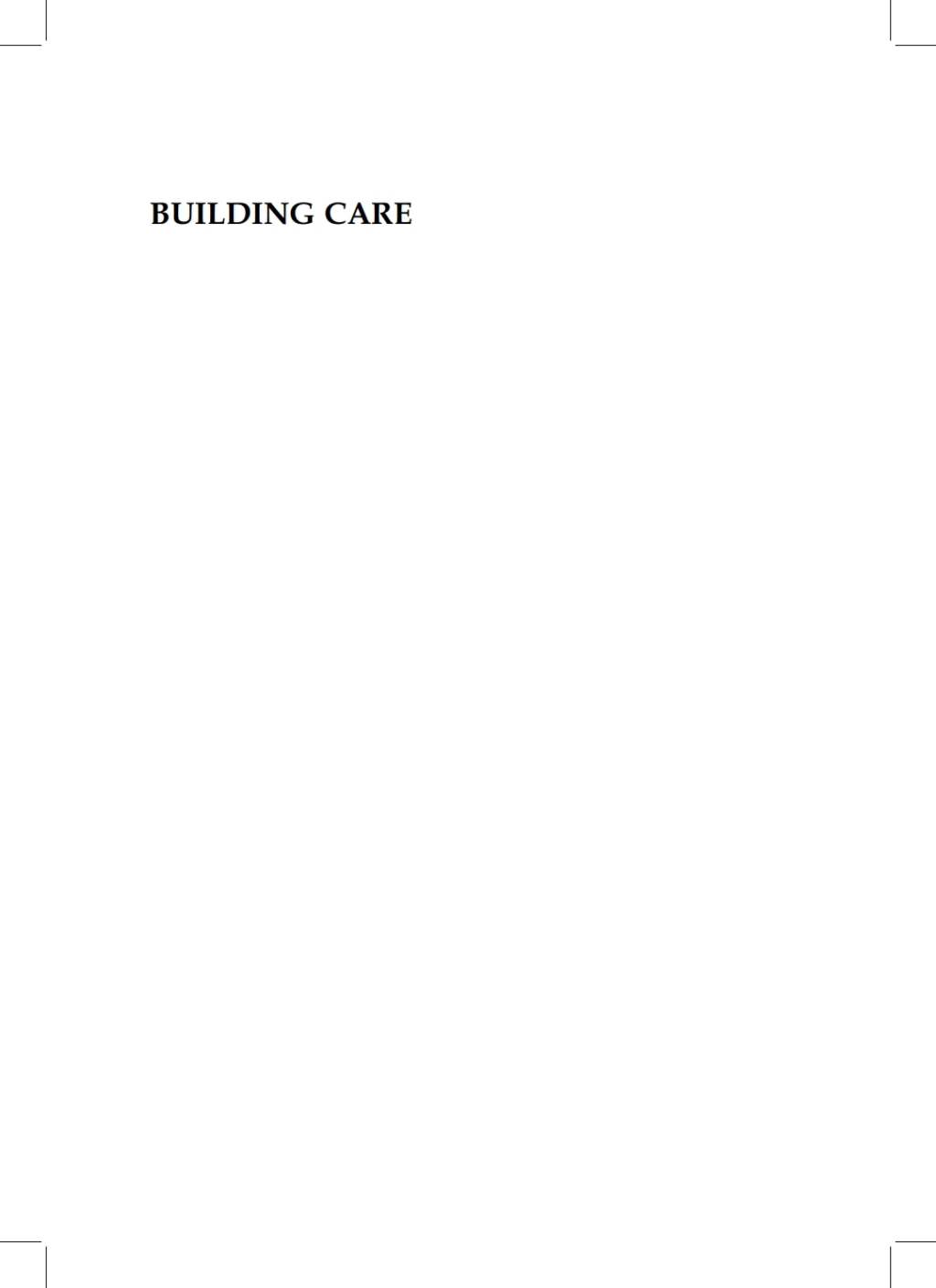 Building Care 1st Edition