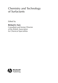 Imagen de portada: Chemistry and Technology of Surfactants 1st edition 9781405126960