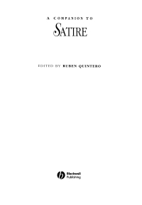 Cover image: A Companion to Satire 1st edition 9781405119559