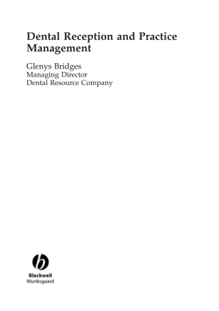 Titelbild: Dental Reception and Practice Management 1st edition 9781405138888