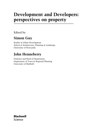 Omslagafbeelding: Development and Developers: Perspectives on Property 1st edition 9780632058426