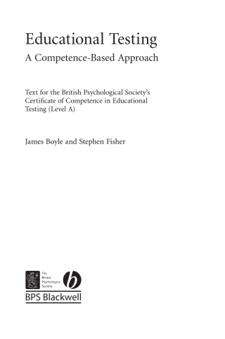 Cover image: Educational Testing: A Competence-Based Approach 1st edition 9781405146593